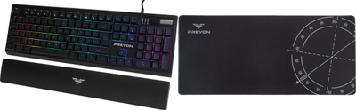 Set tastiere gaming Preyon Long Claw Alpha, 104 taste, RGB, me mouse pad Falcon Speed XL, i zi