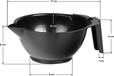Tas përzjerës për bojë flokësh Activeshop A-013, plastik, i zi