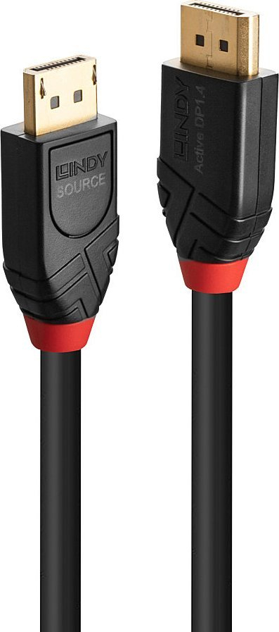 Kabllo DisplayPort Lindy 41168, 7.5m, 4K, e zezë
