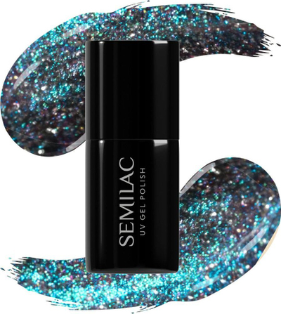 Llak xheli UV Semilac 828 Grey Holo, 7ml, gri holografik