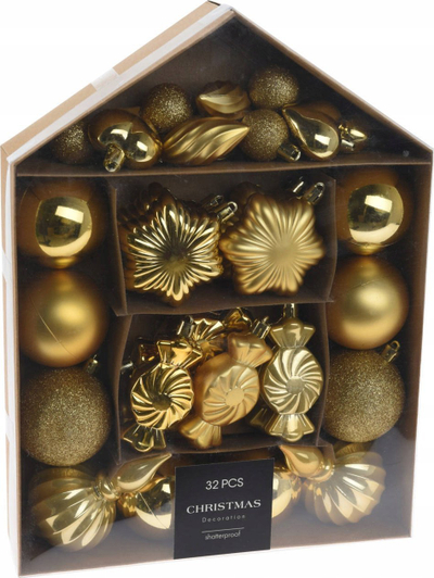 Set zbukurimesh Home Styling Collection, 32 copë, forma nga më të ndryshmet, e verdhë