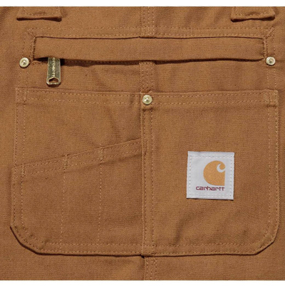 Работен комбинезон Carhartt Duck Bib, relaxed fit, памучен платнен canvas, за мажи, кафеав