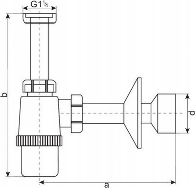 Sifon gjysmë për lavaman Hydroland, plastikë, 1 1/4"