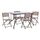 Set ngrënieje 5-pjesësh MAG metalike & 4 karrige të palosshme kafe (HM21034), kaftë