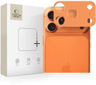 Mbrojtës kamerë Tech-Protect Camalloy Fit+ iPhone 17 Pro Max, aliazh alumini, Portokalli Kozmik