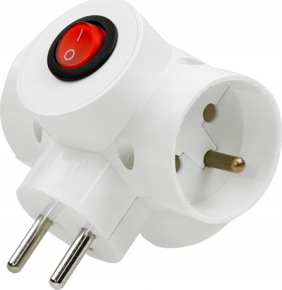 Ndarës prizash Tee Switch R-31W, 230V 16A, i bardhë