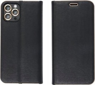 Kaburë telefoni Luna Book Gold për Samsung S24 Plus, mbrojtëse me magnet, e zezë