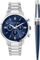 Set orë dhe kimik Trussardi T-Couple R2453147018, të argjendta/kaltra