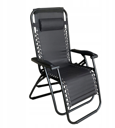 Шезлонг за градина Home Select, склоплив 2 во 1, 172x106x44cm, до 120kg, црн