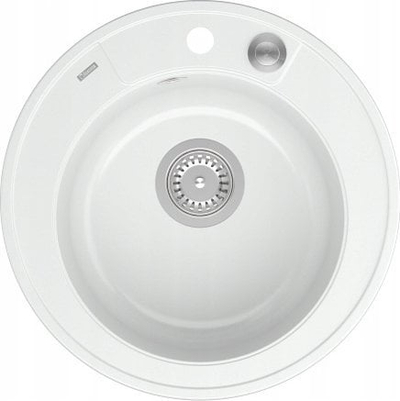 Lavabo kuzhine graniti Quadron Morgan, rrethore, e bardhë