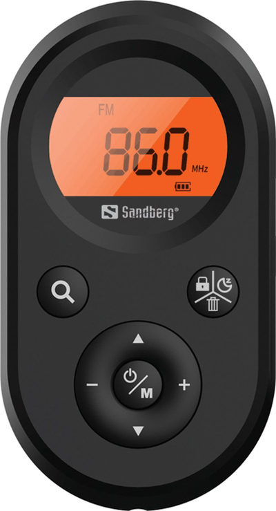 Radio xhepi Sandberg Pocket Radio FM AM Recharge, e rikarikueshme, e zezë