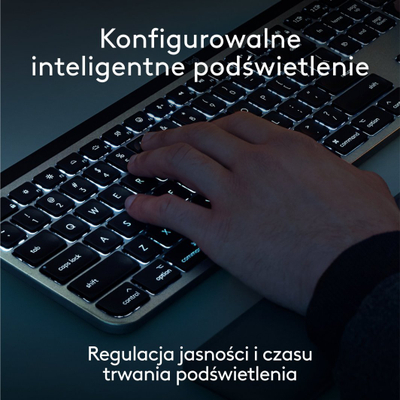 Tastierë Logitech MX, wireless, US INTL, e bardhë dhe e hirtë