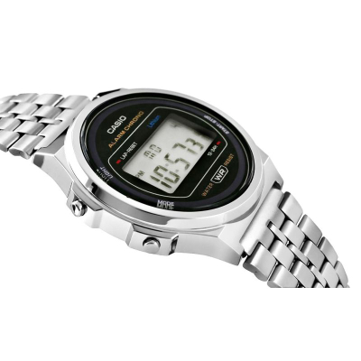 Orë dore Casio A171WE-1AEF, digjitale, që s’e ha uji, ngjyrë argjendi
