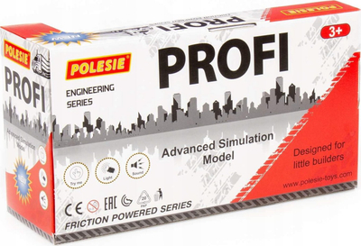 Kamion lodër Polesie Profi 93455, inercial me dritë edhe zë, i kuq me të bardhë
