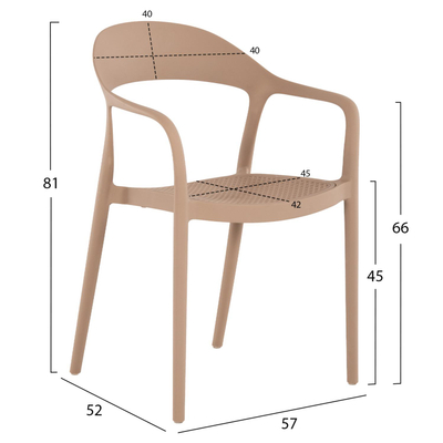 Kolltuk polipropileni Cleo 57x53x81cm (HM5935.03)