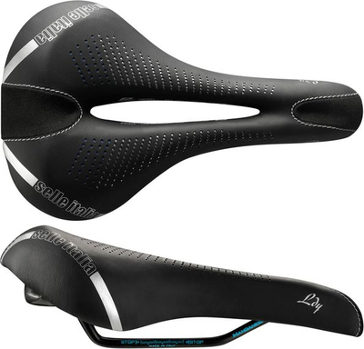 Selino biçiklete Selle Italia Diva Gel SuperFlow L3, për goca, xhel Titanium 316, e zezë