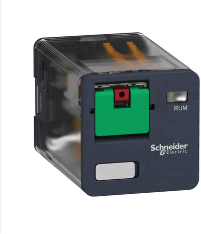 Relé energjie Schneider Electric Harmony RUMC21B7, spirancë 24V AC, 8A DPDT, e bardhë