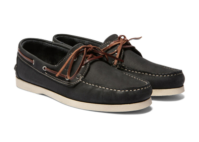 Këpucë varke TBS Phenis, lëkurë, navy blue e bardhë