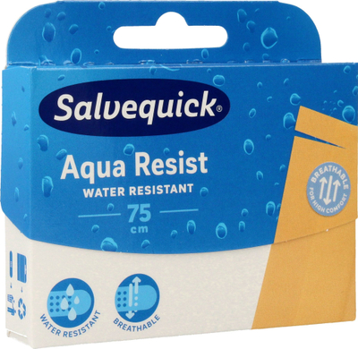Fashë ngjitëse Salvequick Aqua Resist, 75 cm, rezistente ndaj ujit, bezhë