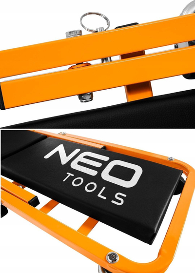Shtrat pune dhe stol NEO Tools 11-601-1, 2 në 1, me rrota, i zi