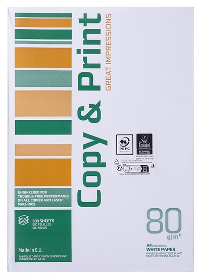 Хартија за копирање Copy &amp; Print A4, 80 g/m², 500 листови, бела