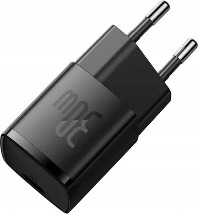 Полнач за мрежа Baseus GaN, 30W, USB C PD3.0 QC3.0 PPS, бел