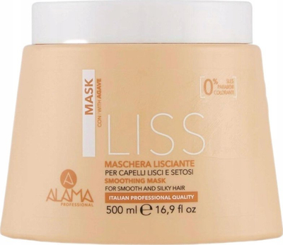 Maskë flokësh Alama Professional Liss, për zbutje dhe drejtim flokësh, me agave, 500ml