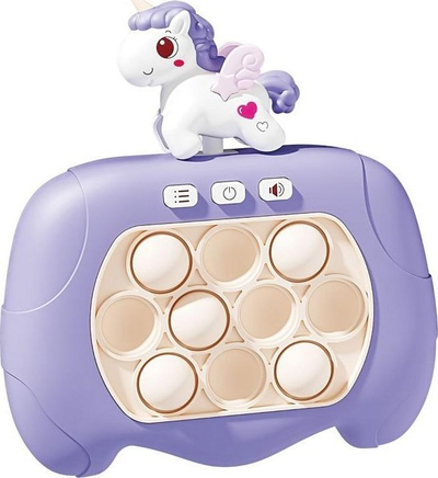 Сензорна игра Еднорог Pop It, со светла, со звуци, виолетова