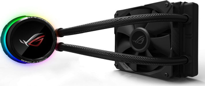 Ftohës uji AIO Asus ROG Ryuo 120, radiator 120mm, ekran OLED 1.77", i zi