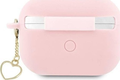 Mbulesë Guess GUAP2LSCHSP për Apple AirPods Pro 2, silikon, me varëse zemër, rozë