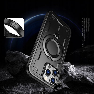 Заштитна маска Hybrid Armor Trendy за iPhone 16 Pro, MagSafe, црна