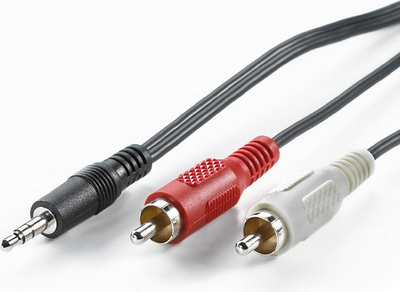 Kabllo audio VALUE 3.5mm në 2x RCA, 5m, e zezë