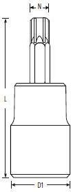 Fole biti Stanley Torx, 1/4 ", T8 x 32 mm