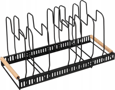 Raft për kapakë tenxheresh 5five, që zgjerohet, metal, i zi