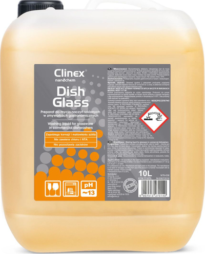 Lëng për larje gotash Clinex DishGlass, 10L, profesional, pa klor
