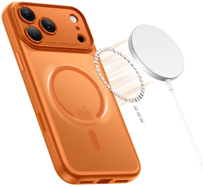 Маса за телефон Tech-Protect Magpeak MagSafe CC за iPhone 17 Pro, мат, портокалова