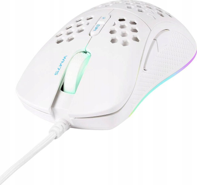 Maus gaming Deltaco Gaming WM75, 6400 DPI, 7 butona, i bardhë