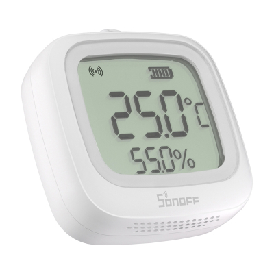 Sensor temperature dhe lagështie Sonoff SNZB-02WD, Zigbee, IP65, i bardhë