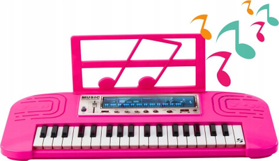 Piano elektronike për fëmijë pa markë, 36 melodi, rozë