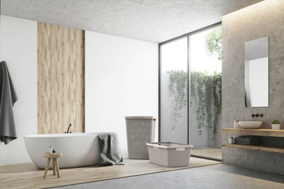 Shportë rrobash Curver Jute, 46L, plastike, bezhë