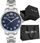 Orë burrash Paul Lorens PL20018B 6C1, çelik inox, sferë blu e errët