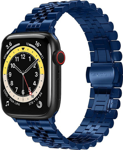 Rrip çeliku Alogy për Apple Watch 42 / 44 / 45 mm, i kaltër