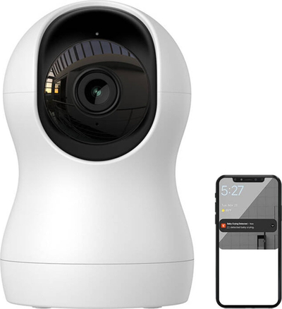 Kamerë sigurie Gosund 2K Home Security, Wi-Fi, me shikim nate, e bardhë