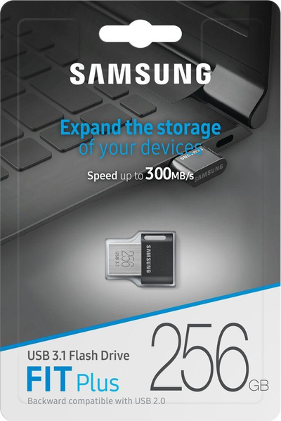 Disk Pendrive Samsung FIT Plus 2020, 256GB, USB 3.1, i hirtë (MUF-256AB/APC)