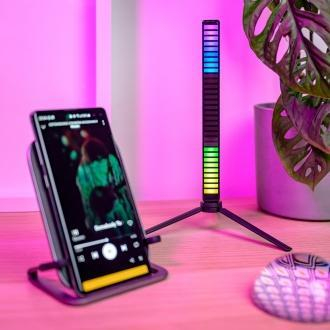 Lampë tavoline Redleaf Equalizer RGB 3D, 32 LED, e zezë