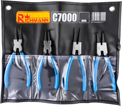 Set pincetash Richmann C7000, për unaza Seeger, 4 copë, 180mm