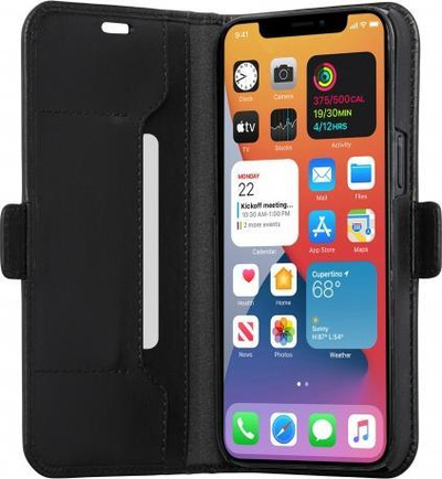 Mbrojtëse telefoni Dbramante1928 Copenhagen Slim, për iPhone 12 Mini 5.4", lëkurë natyrale, e zezë