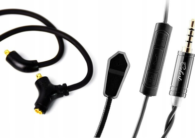 Kabllo kufjesh New Celest Ruyi, IEM për gaming, mikrofon i heqshëm, 3.5mm, i zi