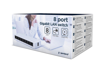 Switch rrjeti Gembird NSW-G8-01, 8 porta, Gigabit Ethernet, i bardhë