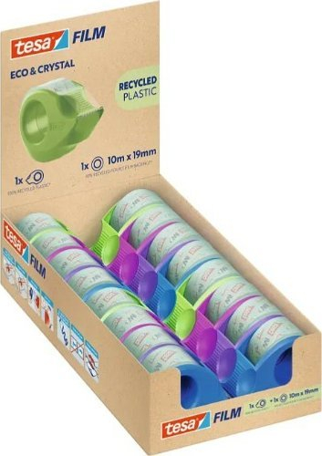 Shirit ngjitës Tesa Eco &amp; Crystal, 10m, 19mm, me dispenzer